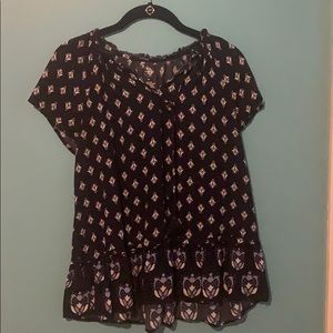 Cute Navy shirt with white print pattern